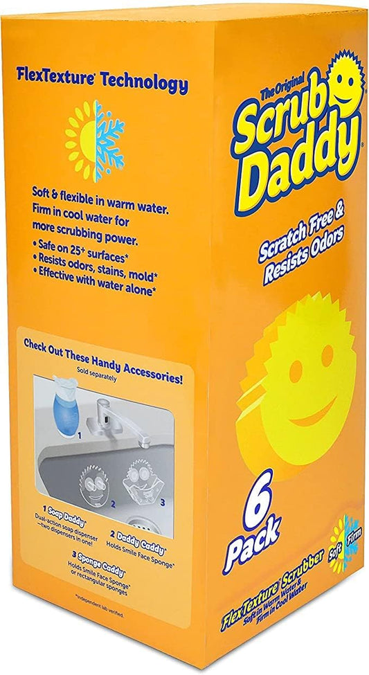 Scrub Daddy Original Sponge – Scratch-Free Scrubber – 6 pack