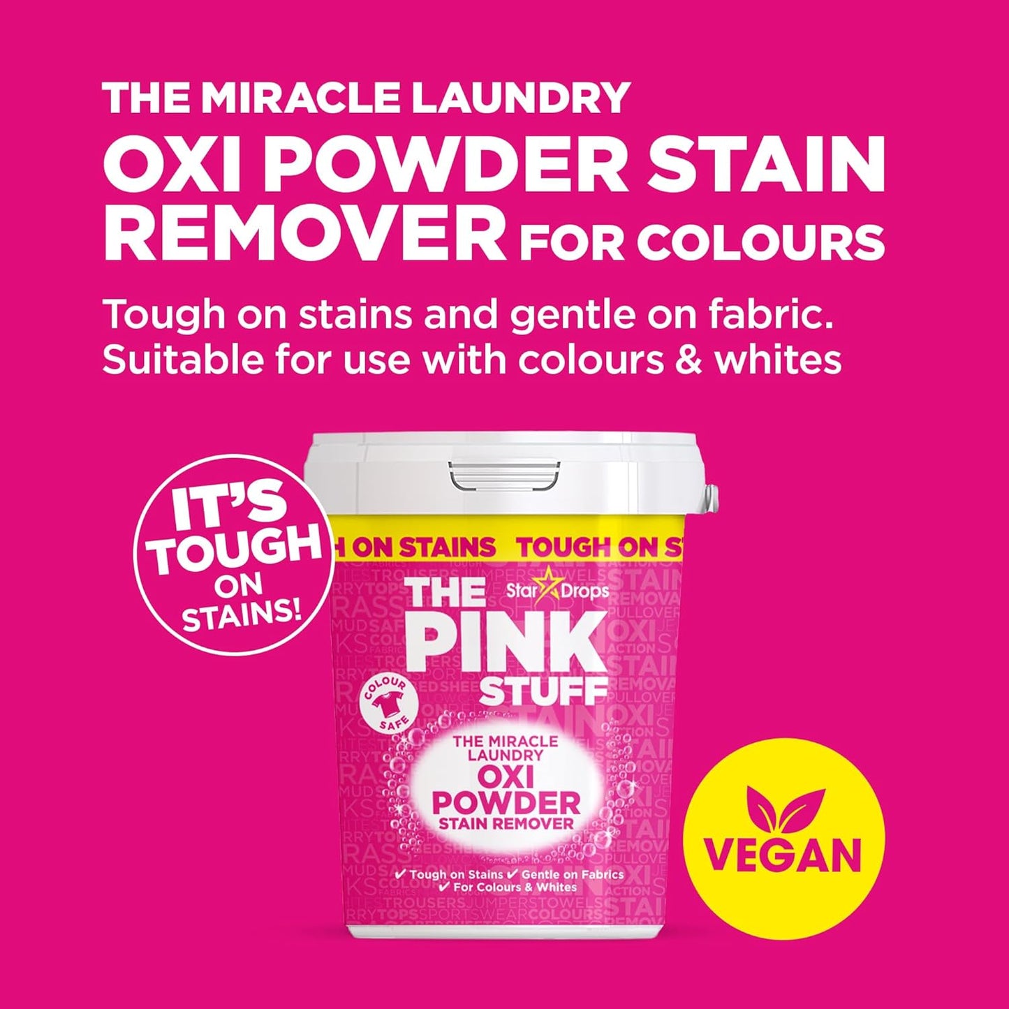 THE PINK STUFF - THE MIRACLE LAUNDRY OXI POWDER STAIN REMOVER - COLOURS (1KG)