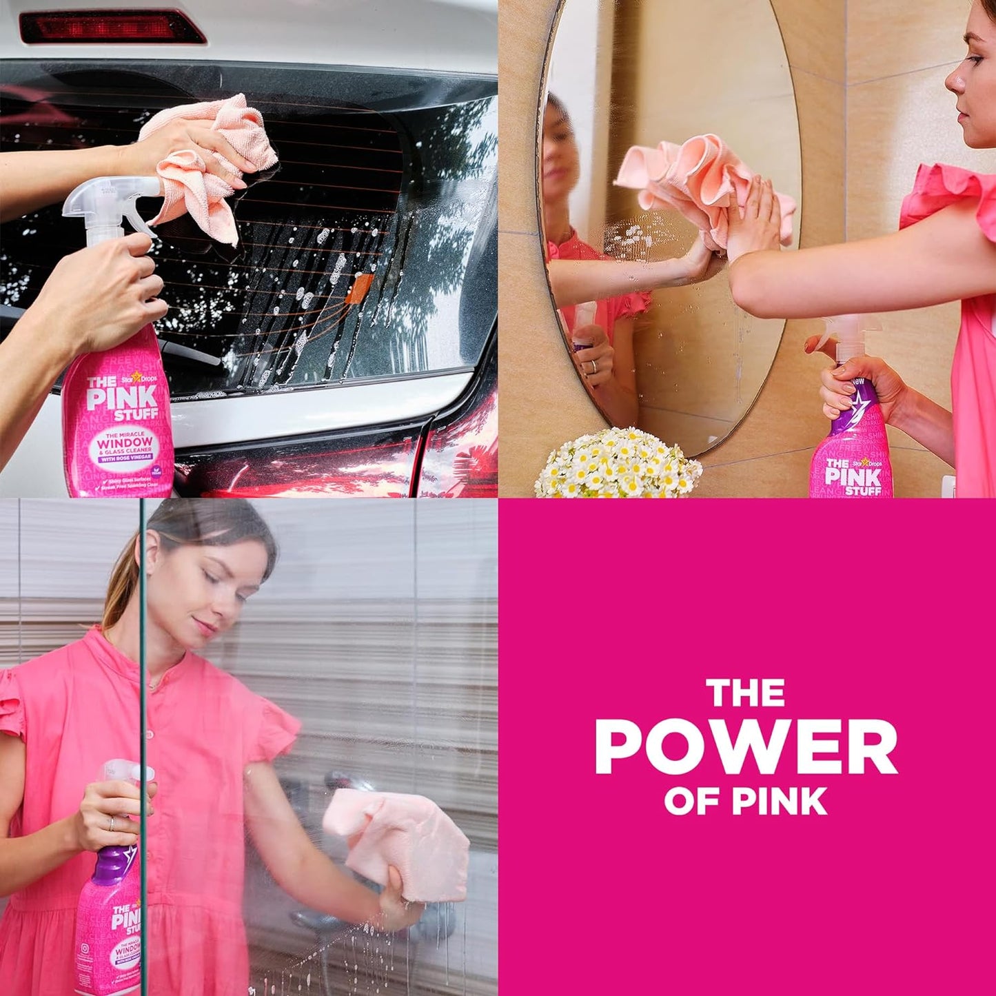 THE PINK STUFF - THE MIRACLE WINDOW CLEANER WITH ROSE VINEGAR (750ML)