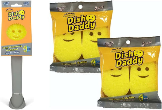 Scrub Daddy Dish Wand + 4 Dish Wand Refills Bundle