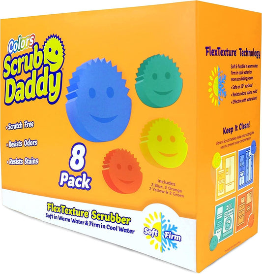 Scrub Daddy Colours FlexTexture Scrubber - 8 pack