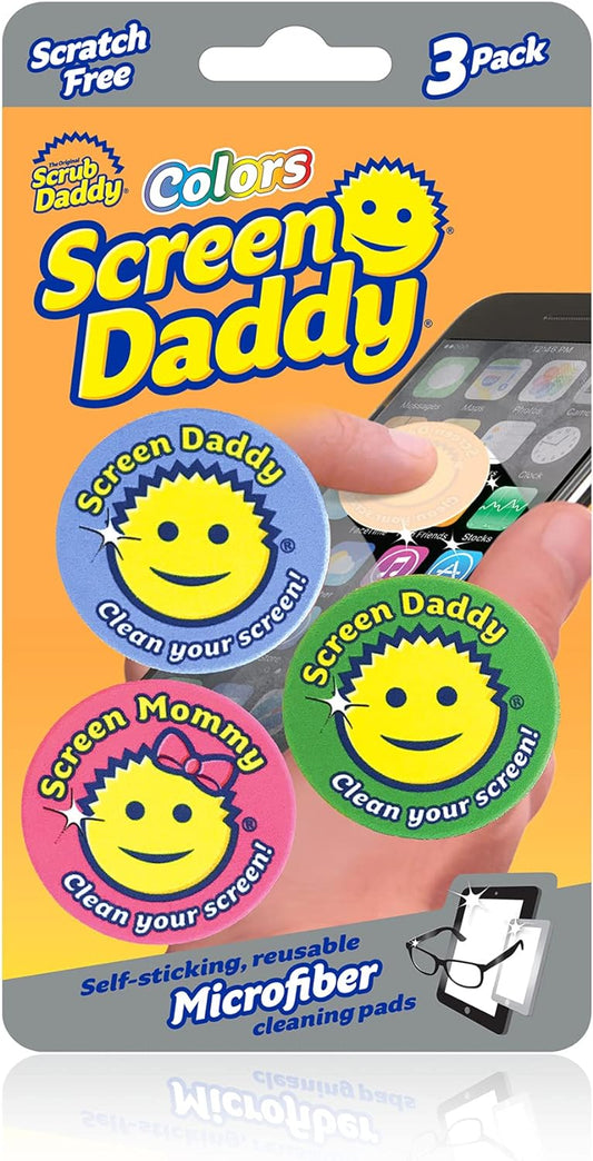 Scrub Daddy, Screen Daddy - Multi-color, Multi-use Microfiber Cleaning Pads - 3 pack