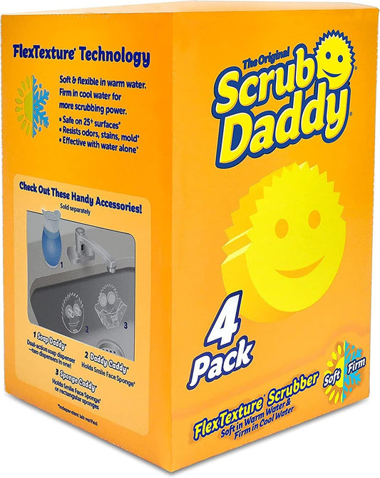 Scrub Daddy Original Sponge – Scratch-Free Scrubber – 4 pack